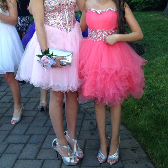 Dresses & Skirts - XS coral Formal dress. Corset back.